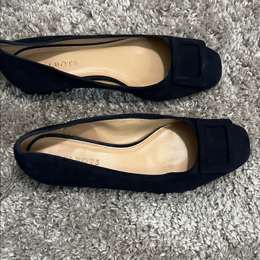 Women's Navy Blue Suede Flats